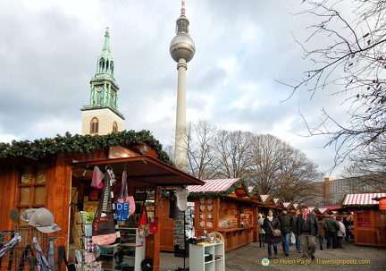 Berlin Christmas market between the city hall and St Mary's Church